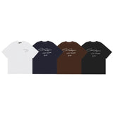 Wholesale export cole buxton minimalist cursive signature print short sleeve t-shirt - high street style