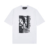 Erd rich second generation loose version american trend quiet eye printing round neck short sleeve t-shirt couple outfit