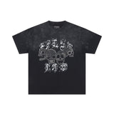 First row wake up and be fierce flame tee hot diamond washed and distressed short