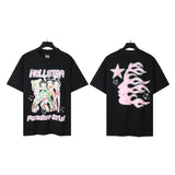 american trend high quality loose t-shirt pure cotton front and rear high-definition printing casualcoupletrendy short sleeves
