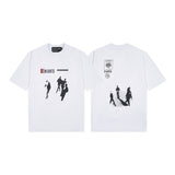 Erd rich second generation loose version american trend quiet eye printing round neck short sleeve t-shirt couple outfit