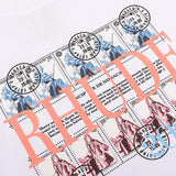 Rhude T Shirts Oil Painting Clock Coconut Tree Print Short Sleeves