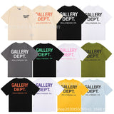 American classic series high street gall retro basic letter d print short sleeve t-shirt