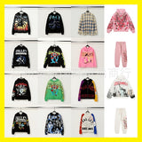 American valley washed distressed printing short-sleeved t-shirt valeforever hoodie sweatshirt long