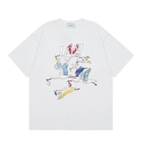 Summer collection: casa casablanca print oversized short-sleeve t-shirt - premium heavyweight cotton