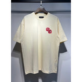 [gram] am flow paint graffiti letter starry sky classic logo print short sleeve couple t-shirt