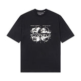 Erd rich second generation loose version american trend quiet eye printing round neck short sleeve t-shirt couple outfit