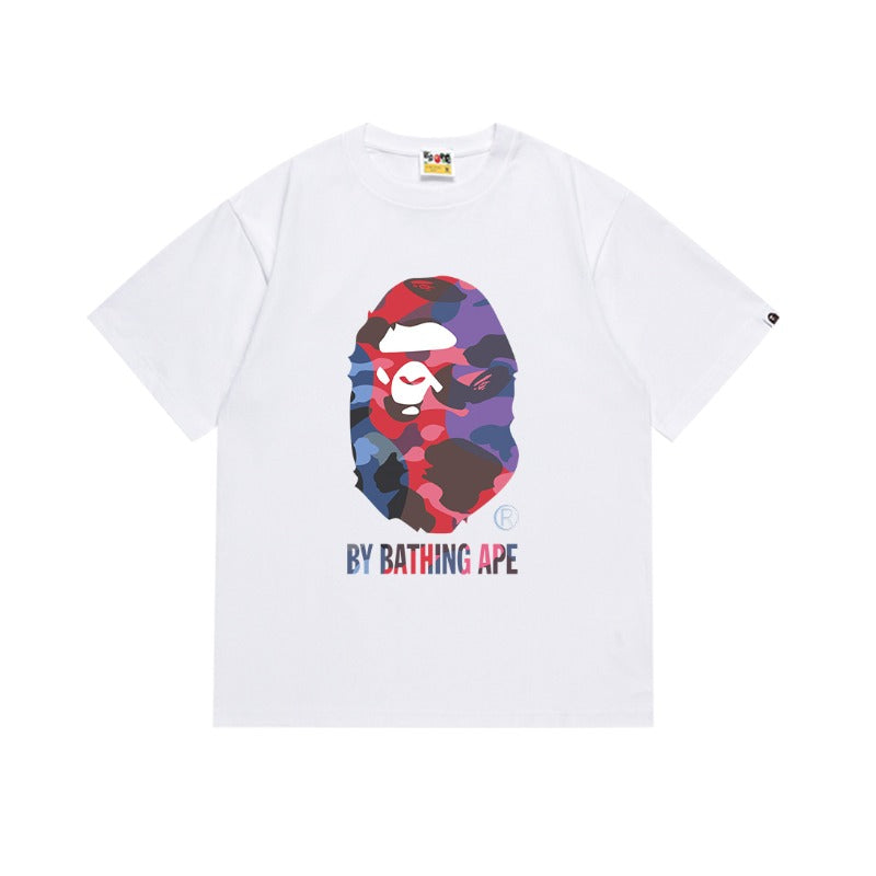 B@pe tshirtsssummertrendy ape head little monkey camouflage couple short sleeve round neck t-shirt men