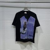 American asaali retro celebrity portrait print short sleeve men's 100% cotton t-shirt