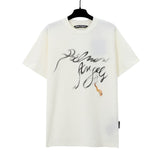 wholesale pa angel coconut tree flame letter logo graffiti paint short-sleeved t-shirt
