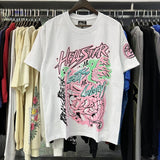 Hs-f summer collection: fog high street washed & distressed heavyweight crew neck graphic tee - couple's style