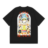 casa casablanca short-sleeved fantasy door letter logo printingstylish round neck short-sleeved t-shirt