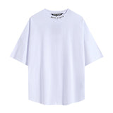 Summer trendy short-sleeve tee with back logo print - couple's fashion