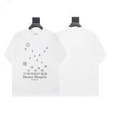 Mm series export wholesale margiela simple style digital four-corner mark couple short-sleeved t-shirtpure cotton high quality