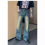 Unisex Jeans Spring and Autumn Vintage Jeans Loose Casual Wide Leg Pants