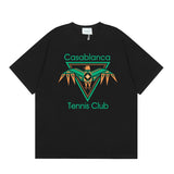 Summer collection: casa casablanca print oversized short-sleeve t-shirt - premium heavyweight cotton
