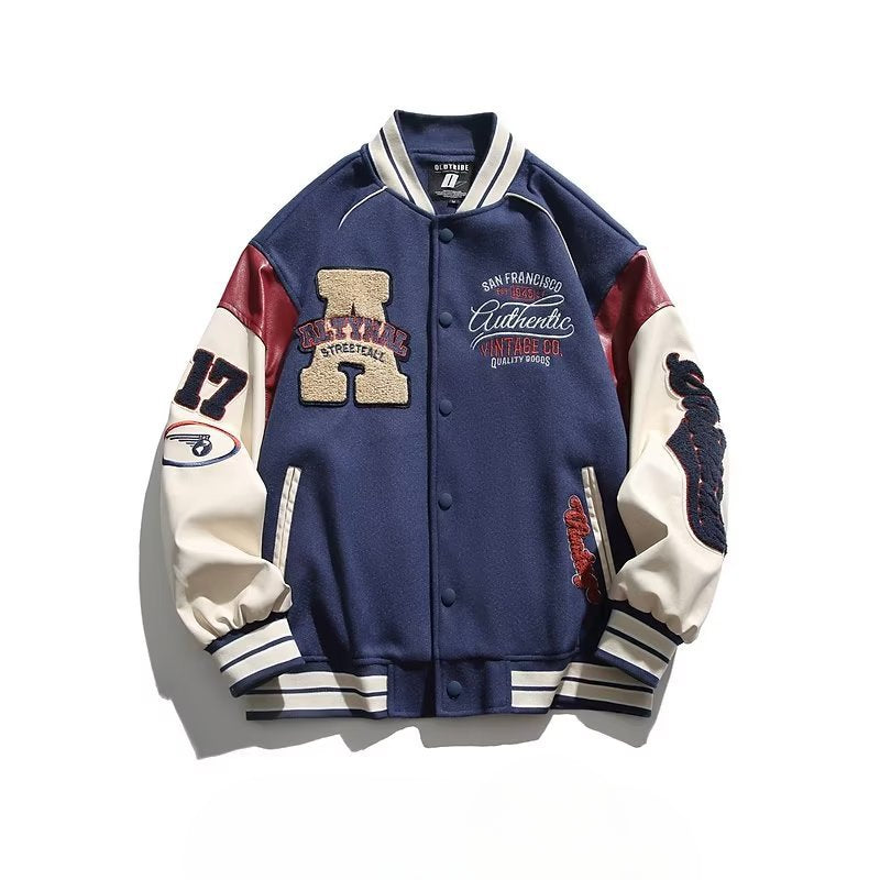 Unisex Baseball Jersey Autumn Embroidered Jacket Loose Casual Couple Jacket