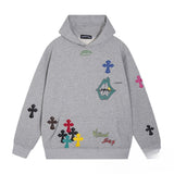 CHH Chrome Heart Hoodie Chrome Hearts Colored Cross Leather Sanskrit Hooded Sweater
