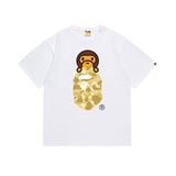 B@pe tshirtsssummertrendy ape head little monkey camouflage couple short sleeve round neck t-shirt men