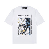 Erd rich second generation loose version american trend quiet eye printing round neck short sleeve t-shirt couple outfit