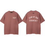 Fog icon double line essentials american high street summerloose couple short sleeve trendy heavy weight t-shirt