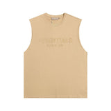 essential double line fog shorts icon laminated stereo letter round neck couple pullover