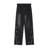 Unisex Jeans Loose Straight Washed Old Jeans