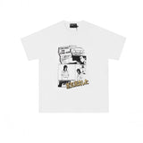 Erd: brooding rich kid - american retro portrait print rock 'n' roll hip-hop pocket oversized short sleeve tee