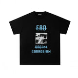 Erd: brooding rich kid - american retro portrait print rock 'n' roll hip-hop pocket oversized short sleeve tee