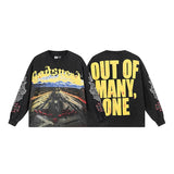 Cross-border wholesale american trend skull metal rock band robot bottom shirt pure cotton looselong sleevest