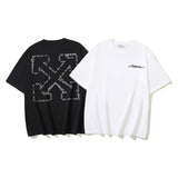 European and american spring/summer ow gradient arrow graphic crew neck short sleeve t-shirt