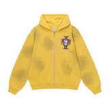 American valley washed distressed printing short-sleeved t-shirt valeforever hoodie sweatshirt long