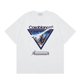 Summer collection: casa casablanca print oversized short-sleeve t-shirt - premium heavyweight cotton
