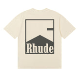 Rhude T Shirts Printed Cotton Crew Neck Short Sleeve Men and Women