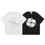 casa casablanca short-sleeved fantasy door letter logo printingstylish round neck short-sleeved t-shirt