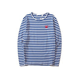 Kawakubo plaloveembroider short-sleeved pure cotton red heart eyes couple t-shirt y star style long sleeves shirt