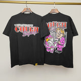 Cough syrup short-sleeved high-quality pure cotton round neck t-shirt fashionprinting breathable short-sleeved summer
