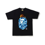 cross-border wholesale japanese style camouflage shark tiger head ape color matching luminous short-sleeved couple loose
