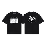Erd rich second generation loose version american trend quiet eye printing round neck short sleeve t-shirt couple outfit