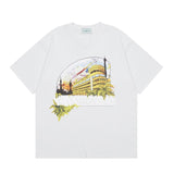 Summer collection: casa casablanca print oversized short-sleeve t-shirt - premium heavyweight cotton