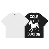 Wholesale export cole buxton minimalist cursive signature print short sleeve t-shirt - high street style