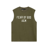 Fog icon double line essentials american high street summerloose couple short sleeve trendy heavy weight t-shirt