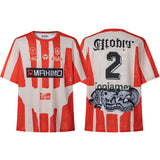 Cross-border american blockcore style patch embroidery t-shirt v-neck sports football uniform mesh quick-drying