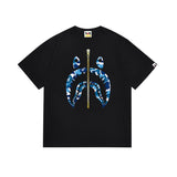 Cross-border wholesale summer classic ape camo lightning print cotton short sleeve t-shirt