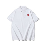 Kawakubo plaloveembroider short-sleeved pure cotton red heart eyes couple t-shirty long sleeves shirt taobao ling