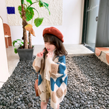 Girl Jacket Women's Teens Coat Diamond Plaid Autumn and Winter Clothing