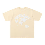 Spder hip-hop singer hotfix rhinestone foil letter print short sleeve t-shirt & rhinestone embellished shorts set (couple's style)