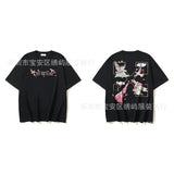 European and american spring/summer ow gradient arrow graphic crew neck short sleeve t-shirt