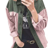 Corduroy Patch Jacket Fall/Winter Corduroy Loose Splicing Coat