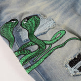 Amiri Jeans Casual Hip Hop Wash Splash-Ink Painted Slim Jeans Casual Fashionable 6561